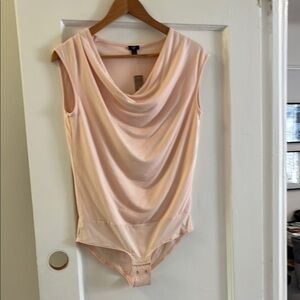 J. Crew Pink Draped Sleeveless Bodysuit